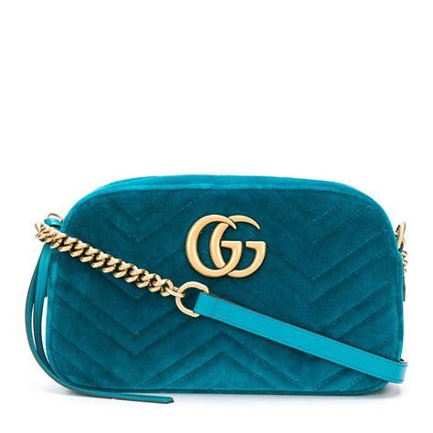 gucci marmont velvet turquoise|gucci marmont velvet crossbody.